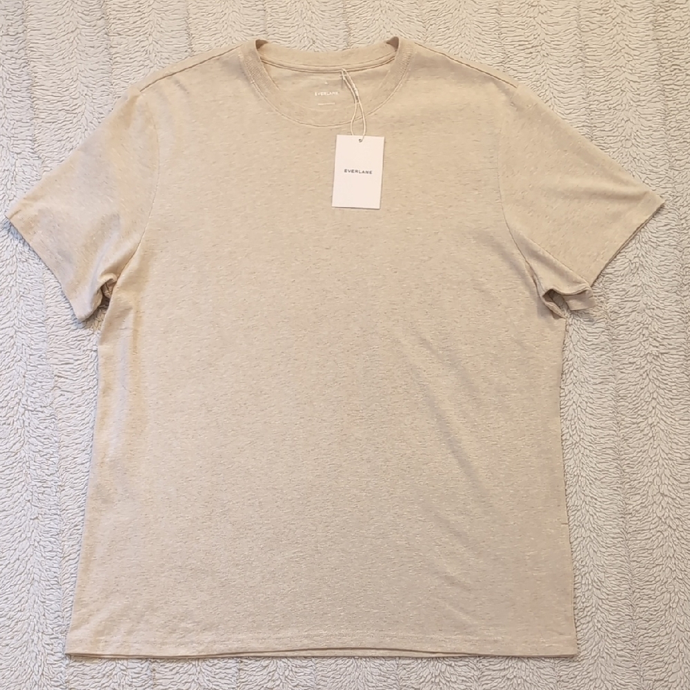 Everlane Premium Weight Crew T Shirt NWT Cashew Beige Men's XL